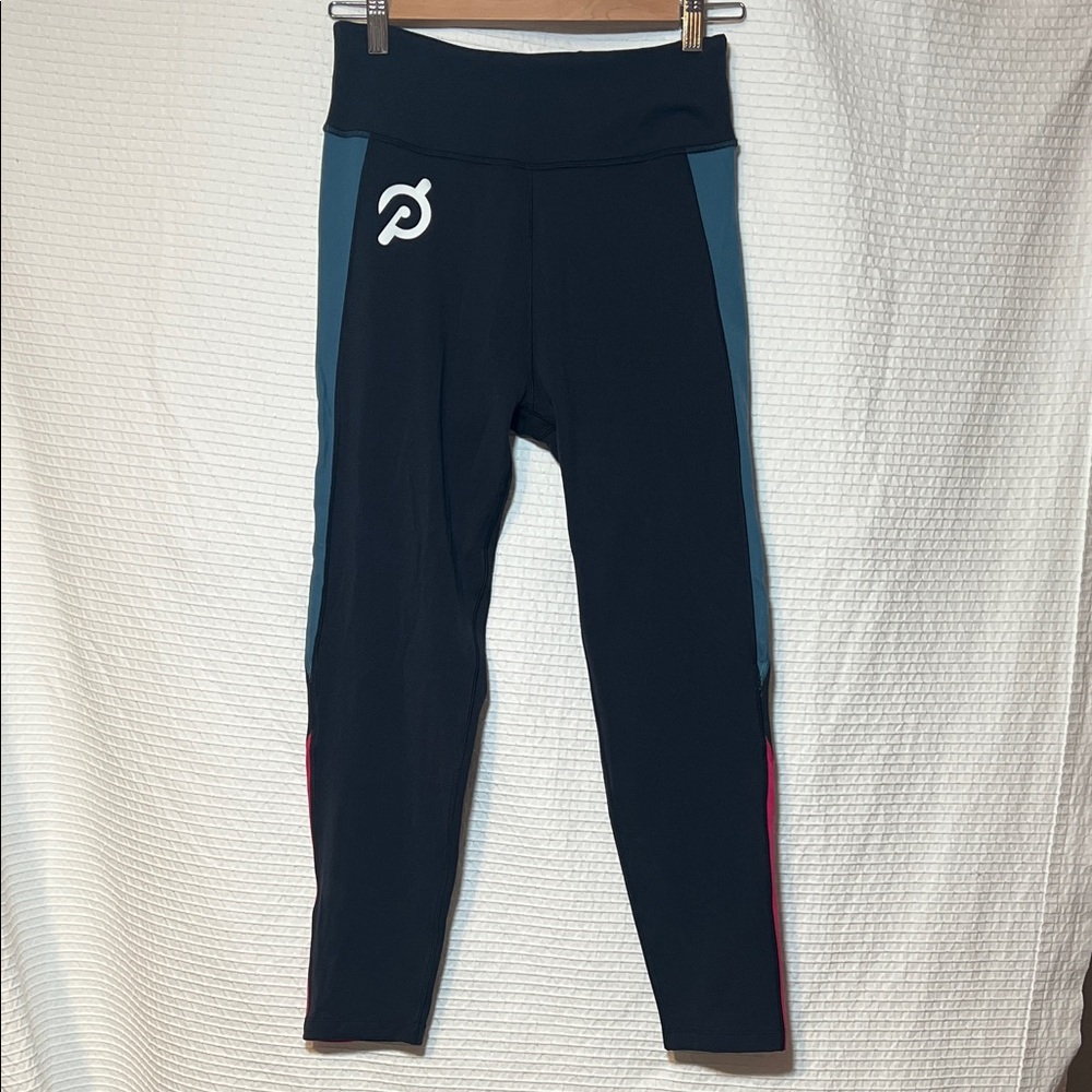Peloton Black and Teal Active Leggings